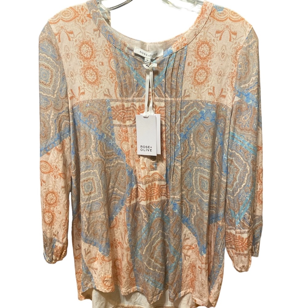 Rose + Olive Long Sleeve Top